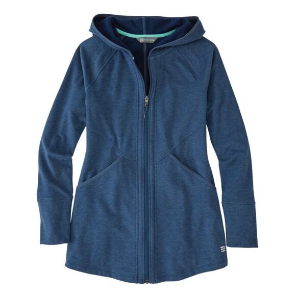 NWT Title Nine Mighty Fleece Full Zip Hoodie Blue Med - Picture 1 of 10